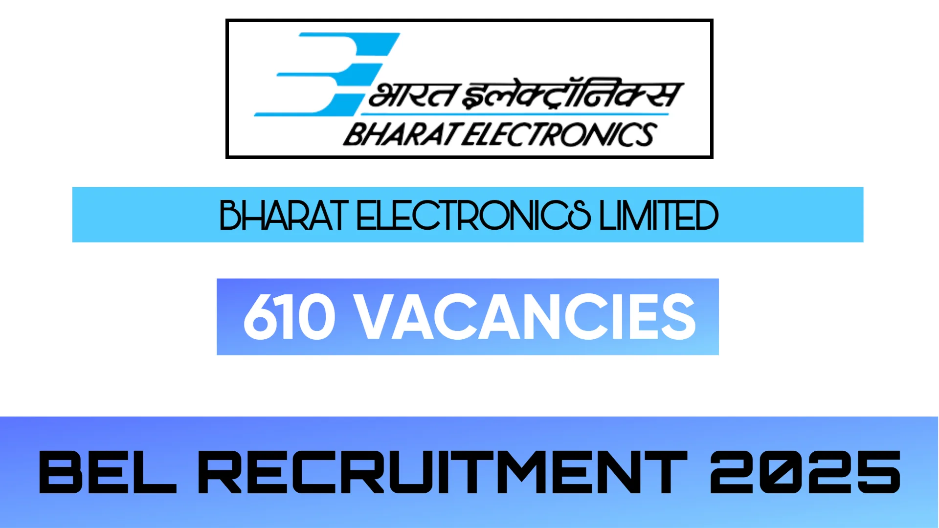 BEL Recruitment 2025: Apply Online for 610 Trainee Engineer-I Posts BEL RECRUITMENT 2025